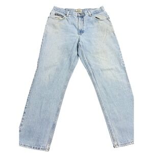 LL Bean Natural Fit, Straight Leg Light Wash Denim Jeans Men Size 35x36